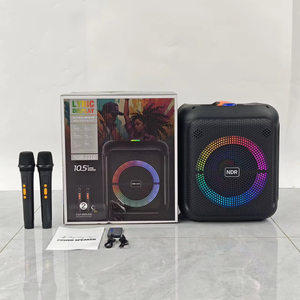 Caixa de Som Profissional Sem Fio NDR-2210 de 10 Polegadas RGB com Microfone Sem Fio para Karaokê - Product Image 1