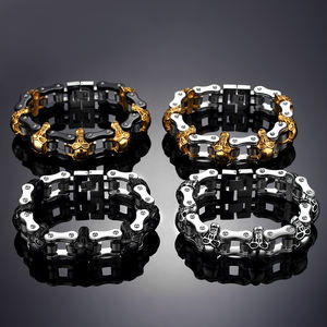 Pulsera de Acero de Titanio con Diseño de Bicicleta <span class=keywords><strong>Fantasma</strong></span>, Nueva Pulsera de Acero de Titanio con Diseño de Esqueleto de <span class=keywords><strong>Locomotora</strong></span> para Hombre, Gran Venta - Product Image 1