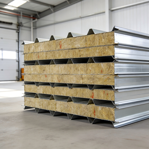 פאנלים מבודדים מסוג סנדוויץ' ממתכת וצמר סלעים, איכותיים, מודרניים, ידידותיים לסביבה ועמידים בפני אש, מדגם Apex AP-213, לבידוד קירות וגגות של מחסנים. - Product Image 2