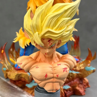 Figura de Anime de 35 cm, Figura de Manga de Dibujos Animados DRAGON BAL, Cabezas Intercambiables, Base con Luces LED, Super Saiyan Goku 2.0, Figura de PVC, Juguetes de Anime, Regalo