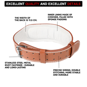 Cinturón Prémium de Cuero para Entrenamiento de Levantamiento de Pesas Equipo de Fitness Fajas de Cintura con Base de Tela de Cuero Accesorio para <span class=keywords><strong>Gimnasio</strong></span> - Product Image 4
