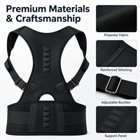 Ceinture Correctrice de Posture Magnétique Ajustable en Maille Respirante – Soutien Dorsal pour Hommes et Femmes, Correction de la Cyphose et de la Colonne Vertébrale