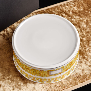 Luxury Baroque Floral Porcelain Bowl <b>Large</b> Gold Trim Ceramic Serving Bowl for Home Dinner Party Decor With <b>Gift</b> <b>Box</b> - Product Image 6