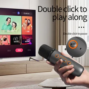 Sound Lautsprecher Lautsprecher Mikrofon Home Singing Karaoke Family Wireless BT Tragbarer Außen lautsprecher