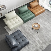 Modernes Modulares Sofa-Set Farbenfrohe Modulare Eckgarnitur Ledersofa mit Wendbarer Chaiselongue für Hotel Büro Wohnzimmermöbel