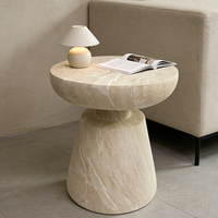 Table basse moderne en oxyde de magnésium, table d'appoint en marbre crème, tabouret, meubles de salon, utilisation intérieure et extérieure