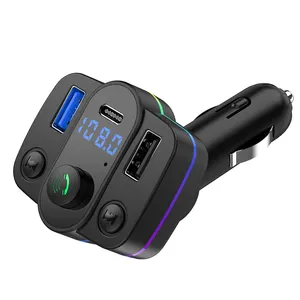 Pemancar FM mobil bebas genggam nirkabel pemutar MP3, Aksesori Mobil pengisi daya Cepat USB ganda 5.3A dengan kendali jarak jauh