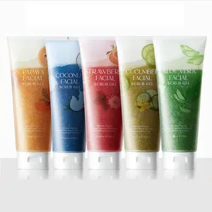 Private Label Face Polish Scrub Exfoliating Peeling Gel 220g Facial Exfoliator Remove Dead Skin Anti-acne Facial Scrub