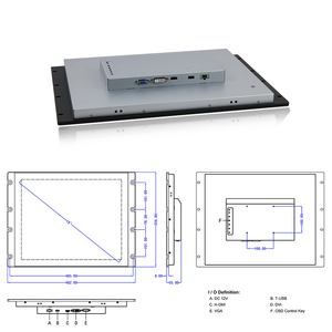 19-inch tất cả-trong-một máy tính cảm ứng với cảm ứng điện dung điều khiển công nghiệp LCD hiển thị Rackmount Màn hình công nghiệp - Product Image 2