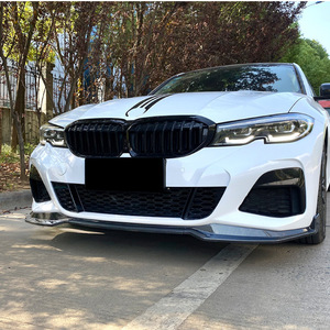 ลิ้นกันชนหน้า Amp Z สำหรับ BMW ซีรีส์ 3 G20 M Pack 320i 330i ปี 2019-2022 ลายคาร์บอนไฟเบอร์ ผิวด้าน - Product Image 1