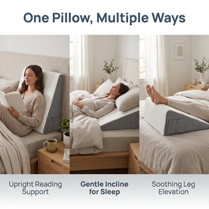 Almohada de espuma viscoelástica en cuña, enrollada y comprimida, <span class=keywords><strong>para</strong></span> lectura y descanso en cama, cojín de soporte <span class=keywords><strong>para</strong></span> espalda y sentarse con bolsillos - Product Image 4