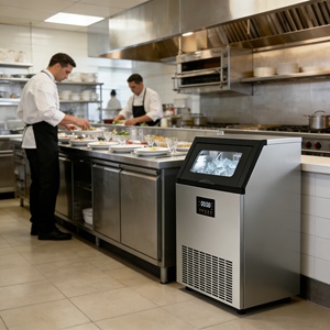 Máquina automática de cubitos de hielo comercial de sobremesa con producción diaria de 50 kg para uso doméstico - Product Image 1