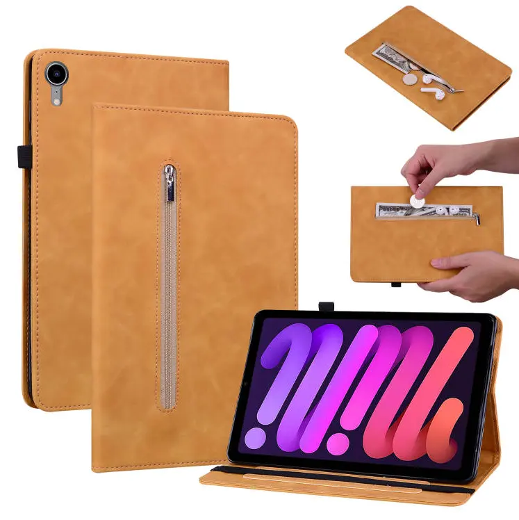 PU Leather Wallet Case with Card-slot Protective Tablet Case Shell for iPad Mini 2021 Mini 6 Cover 8.3" Tablet Case Cover