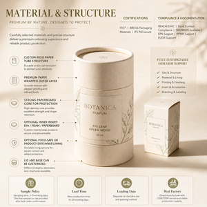 Tubo <span class=keywords><strong>di</strong></span> Carta su Misura per Imballaggio, Scatola Cilindrica in Cartone Kraft Biodegradabile per Profumi, Cosmetici, Candele, Tè e Confezioni Regalo - Product Image 2