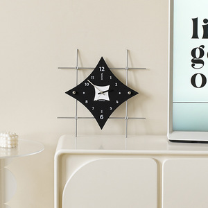 WOZOOM Geometric Wall <b>Clock</b> Quartz <b>Battery</b> Powered Single Face For Living Room Home Use - Product Image 4