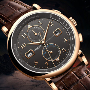 <span class=keywords><strong>Orologio</strong></span> di Lusso Meccanico Automatico da <span class=keywords><strong>Uomo</strong></span> 16001 con Cassa in Acciaio Inox e <span class=keywords><strong>Cinturino</strong></span> in <span class=keywords><strong>Pelle</strong></span>, Impermeabile, Quadrante con Lancette, Personalizzazione OEM - Product Image 4