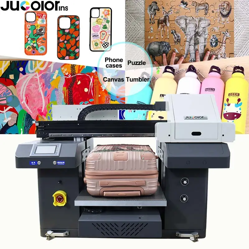 Jucolor High Quality A2 UV Flatbed Printer G5 Head 1800dpi for USB Power bank Key chain Game consoles Pen Ball UV Printer 4060