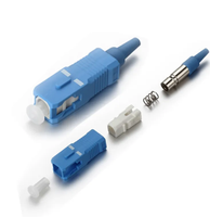 Conector SC PC dúplex con Bota de 2mm y cuerpo monomodo azul