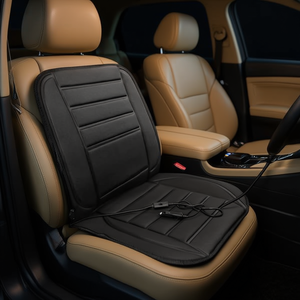 Coussin de siège de voiture chauffant automatiquement, 12V, en tissu et mousse, température réglable, pour voitures, camions, fourgonnettes, SUV, autres véhicules - Product Image 2