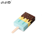 JiJiD Vente en gros Boîte à tiroir rectangulaire d'emballage de crème glacée imprimée personnalisée Boîte à tiroir en papier d'emballage biodégradable pour sucettes glacées