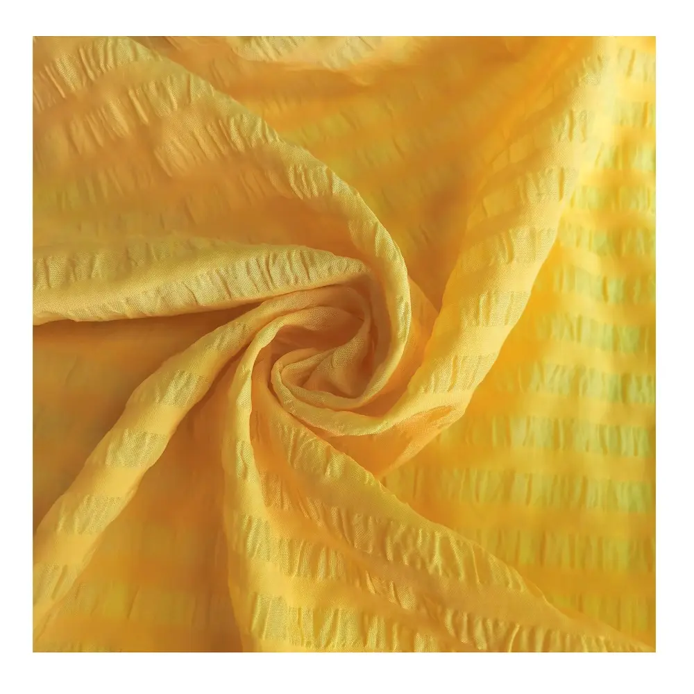 Fashion Design Fabric 100% polyester uragiri fabric Cationic Bubble Crepe Check Fabric For Shirt Dresses