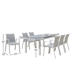<span class=keywords><strong>Tavolo</strong></span> da Pranzo Allungabile Pop-up OSMEN Miaya 150/190 con Piano <span class=keywords><strong>in</strong></span> Ceramica su Base <span class=keywords><strong>in</strong></span> Vetro per Terrazza Esterna - Product Image 4