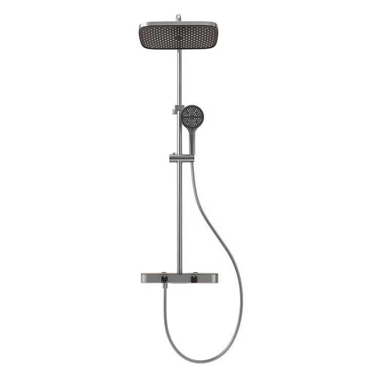 Berlin Brass Bluetooth Music Shower Head Light Piano Key Digital Display Home Atmosphere Soft Spray Nozzle Ceramic Valve Core