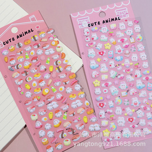 Autocollants pour carnet de notes et décoration de carnet d'enfants, version coréenne, 3D, motifs <span class=keywords><strong>Gaca</strong></span>, dessin animé, lapin, chat, en mousse, vente en gros - Product Image 4