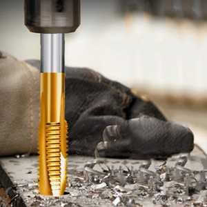 Broca de tornillo con recubrimiento de nitruro de titanio HSS, broca de rosca de flauta recta en espiral, herramientas manuales para corte de rosca - Product Image 4