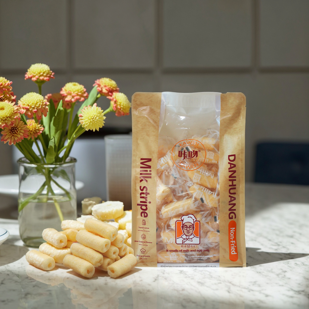 Разнообразные вкусовые молочные закуски, желтые рисовые рулеты, зажатые рисовые Фруктовые палочки, банановые рулеты, легкие повседневные закуски, сладкое вкусное молоко