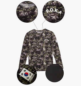 Camiseta de manga larga con camuflaje Digital ROKA de Corea, camiseta deportiva informal de estilo táctico para hombre - Product Image 3