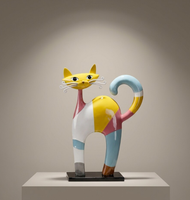 Ornement de chat style minimaliste, décoration d'intérieur sur le thème de la dopamine pour salon, bureau ou entrée, cadeau créatif, artisanat
