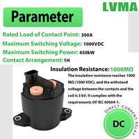 Relais miniature haute puissance haute tension DC LVMA LME85V-300M |   Contacteur scellé 1000VDC 300A 1NC pour véhicules électriques et stockage d'énergie