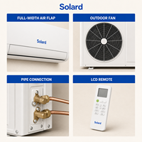 Climatiseur solaire hybride à onduleur DC 36000 BTU 3 tonnes mural split double alimentation domestique avec compresseur SANYO R410A et fonction chauffage