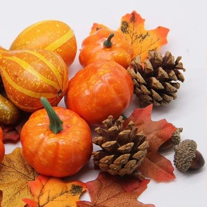Juego de Calabazas Artificiales Realistas, Calabazas de Espuma para Decoración de Mesa de Otoño, Acción de Gracias, Halloween, Estilo Rústico - Product Image 4