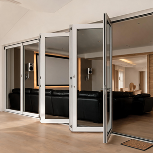 Portes pliantes en aluminium à rupture de pont thermique, style industriel, cadre fin, portes pliantes en verre pour séparation de salon intérieur - Product Image 1