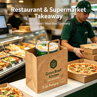 Emballage à emporter en papier kraft de haute qualité, écologique, biodégradable, avec logo personnalisé, pour restaurants, supermarchés, pizzas
