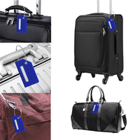 Étiquette de bagage en PVC et silicone durable, format standard, avec sangle métallique, pour étiquette de valise, carte d'embarquement et logo, la plus vendue en gros