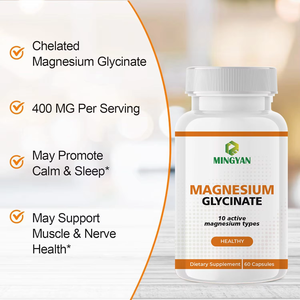 Cápsulas de Glicinato de Magnesio OEM/ODM 400mg, Mejora la Densidad Ósea y la Calidad del Sueño, Suplemento Diario con Vitaminas B6 y D3 para Adultos - Product Image 4
