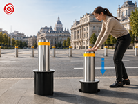 Borne de sécurité amovible en acier inoxydable à verrouillage manuel par clé pour allée, parking et usage commercial