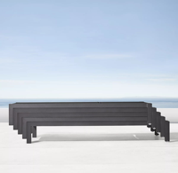 Chaise longue de patio moderne de luxe en aluminium, transat inclinable 4 positions pour piscine, lit de jour en maille à séchage rapide pour projets de villas et hôtels