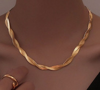 Zooying Twist Serpent Chaîne Double Chaîne Croix Femmes Bijoux En Acier Inoxydable Serpent Chaîne Bracelet Collier