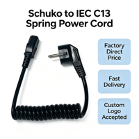 Cable Eléctrico en Espiral IEC C13 con Conductor de Cobre OEM, IP65, Flexible, 10A