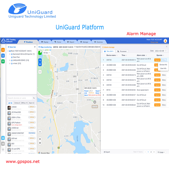 Universal Multi Brand Support GPSPOS Software with Multi-language White Label Service for Global Tracking System