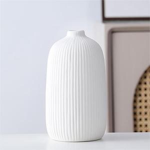 Nordic Style Creative Striped <b>Small</b> Ceramic <b>Vase</b> With Hydroponic Function for Living Room Dried Flower Display Decoration - Product Image 5
