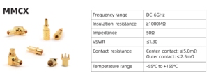 ขั้วต่อ MMCX RF อะแดปเตอร์โคแอกเชียลเคลือบทอง 50Ω 75Ω DC 4GHz VSWR ≤1.30 - Product Image 5