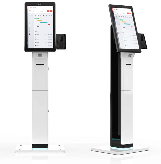Self Ordering Kiosk in Restaurant Kiosk Manufacturer 21.5" Receipt Printer, QR Code Scanner POS Terminal Restaurant Kiosk