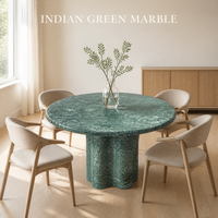 Table basse en marbre vert d'Inde de luxe moderne OEM pour salon, table basse élégante décorative en pierre naturelle, meubles de maison