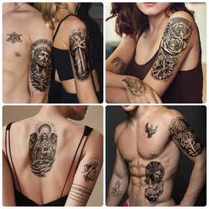 77 Fogli di Tatuaggi Temporanei Cristiani - Disegni di Gesù Cristo, Croce, Angeli e Dio per Mezzo Braccio, per Adulti, Uomini, Donne e Bambini - Product Image 4