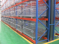 Cage à palettes pliable en treillis métallique robuste, conteneur d'entrepôt pliable, revêtement en poudre, hauteur 3000 mm pour usage industriel